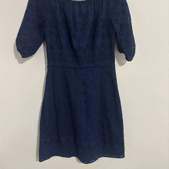 NWOT Women’s Vineyard Vines eyelet Dress Navy Blue Size 4 - Picture 5 of 5